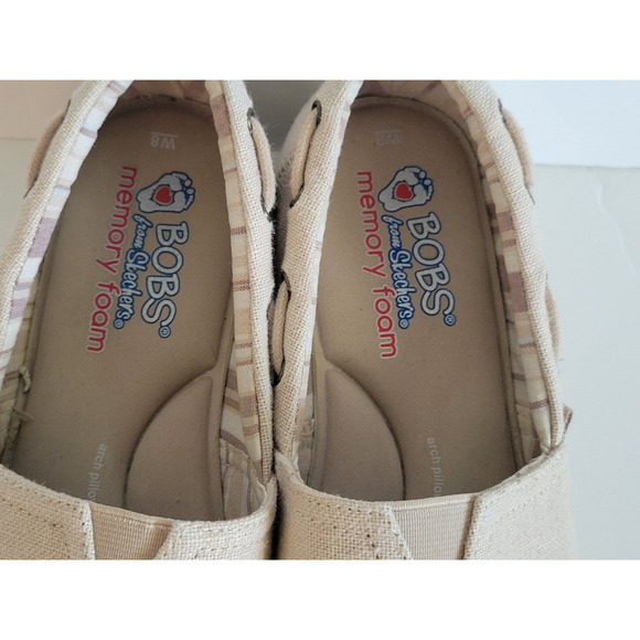 Bobs Espadrilles Set Sail Natural Canvas Wedge Size 8 Women's - Picture 3 of 11